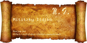 Mititzky Ildikó névjegykártya
